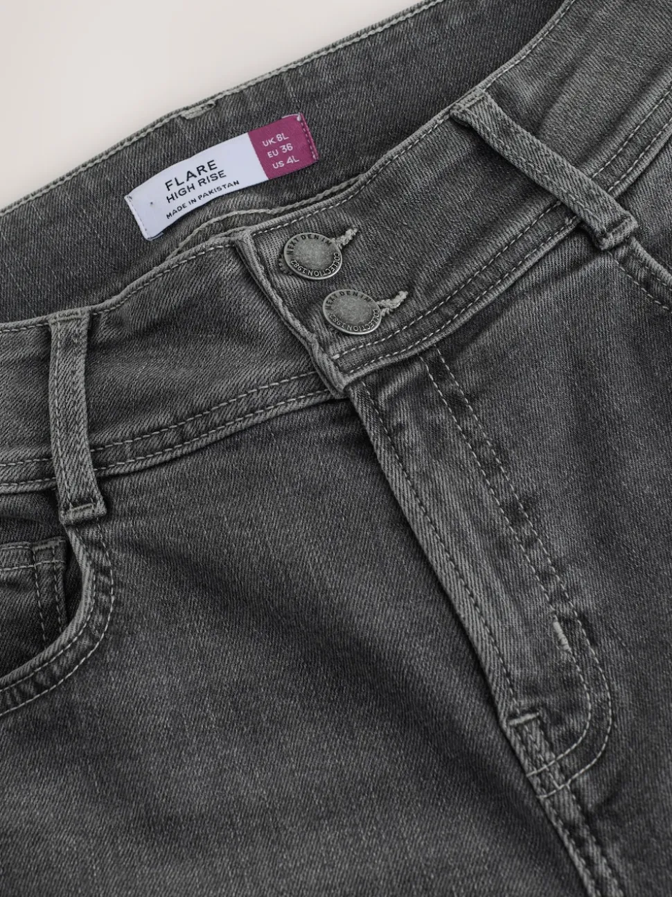 Grijs - High Rise Stretch Flare Jeans