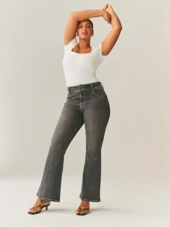 Grijs - Hourglass stretchy flare jeans met hoge taille