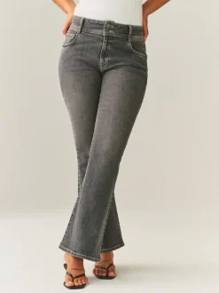 Grijs - Hourglass stretchy flare jeans met hoge taille