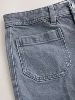 Grijs - Jeans met wijde pijpen en opgestikte zakken