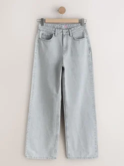 Grijs - Jeans met zandloperpasvorm en wijde pijpen