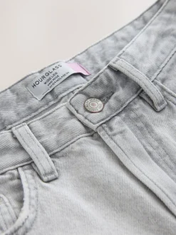 Grijs - Jeans met zandloperpasvorm en wijde pijpen