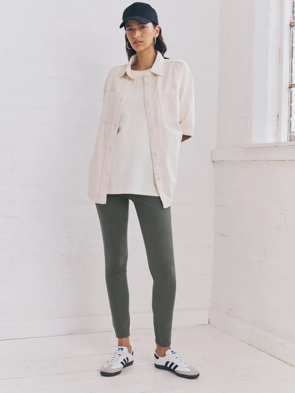 Grijs - Lange jersey denim leggings