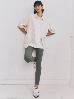 Grijs - Lange jersey denim leggings