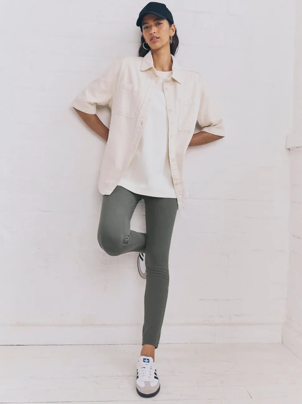 Grijs - Lange jersey denim leggings