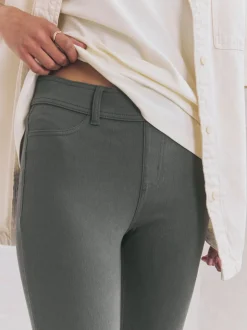 Grijs - Lange jersey denim leggings