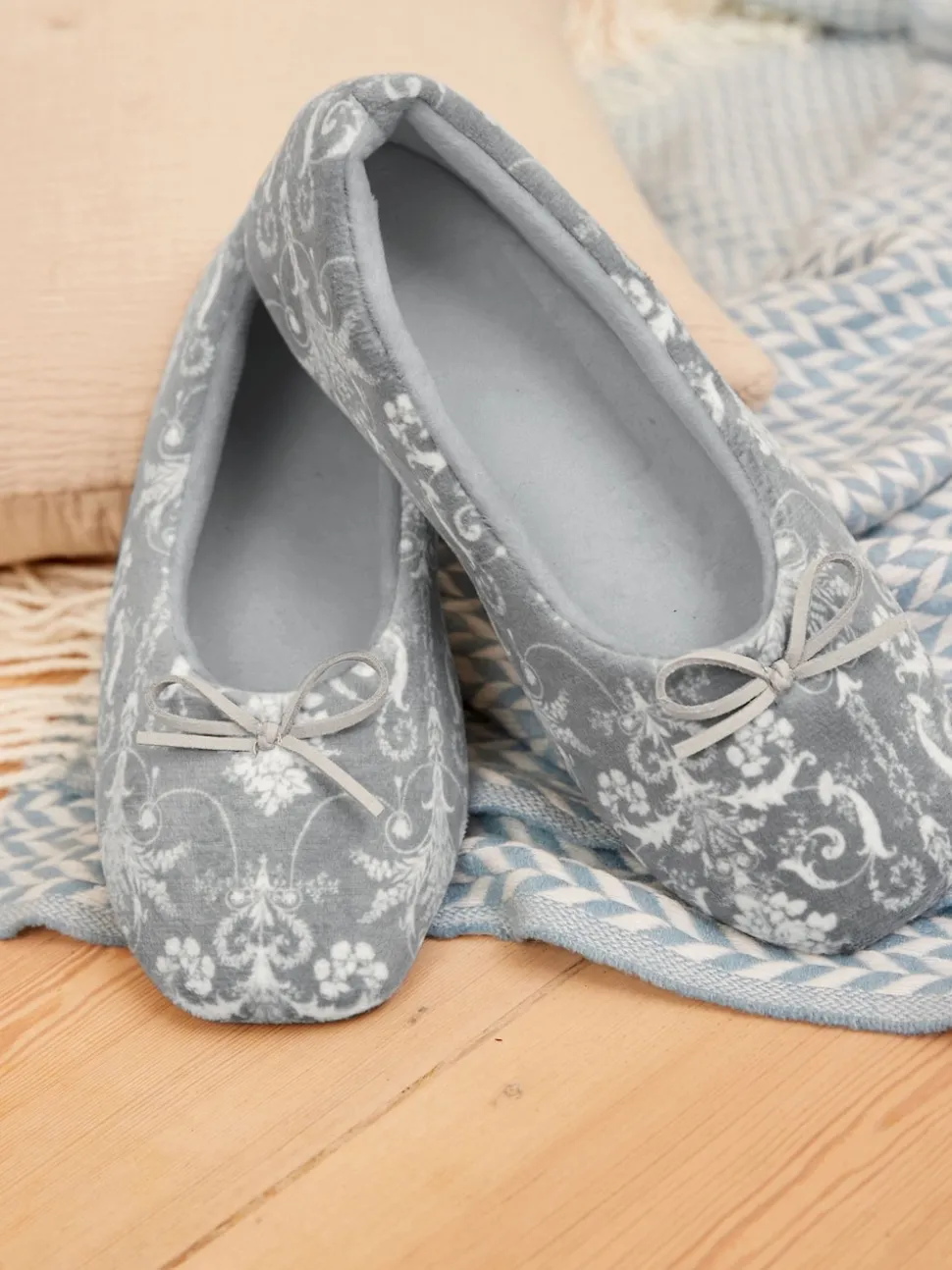 Grijs - Laura Ashley ballerina pantoffels