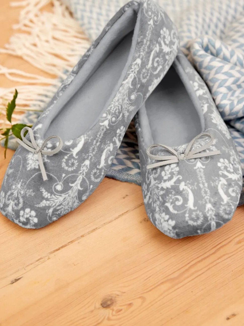 Grijs - Laura Ashley ballerina pantoffels