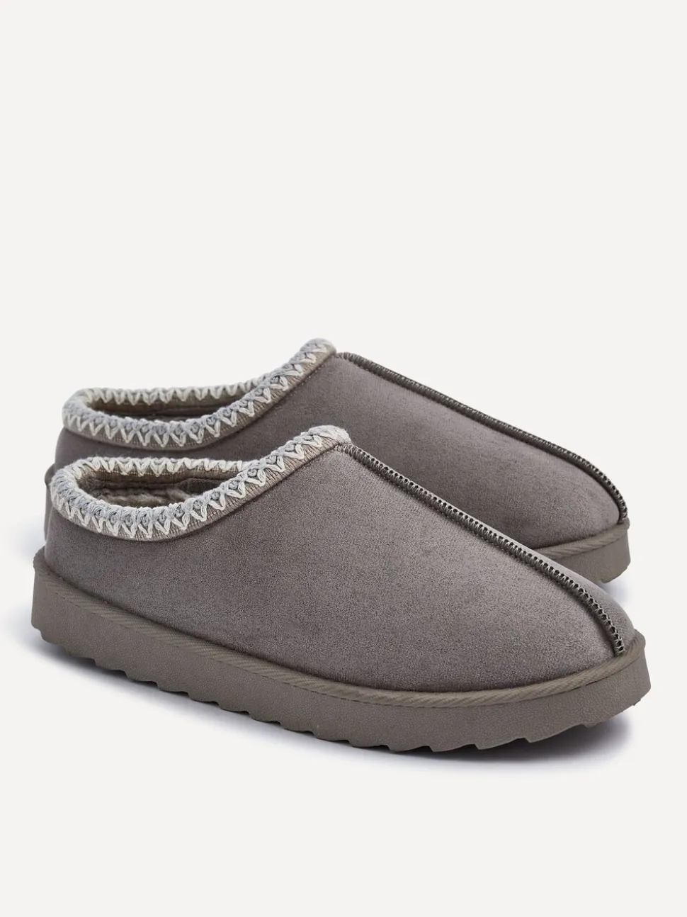 Grijs - Linzi Tana Faux Suede Slip-On Slippers
