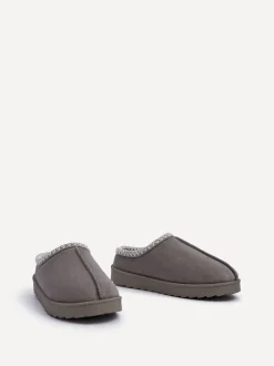 Grijs - Linzi Tana Faux Suede Slip-On Slippers