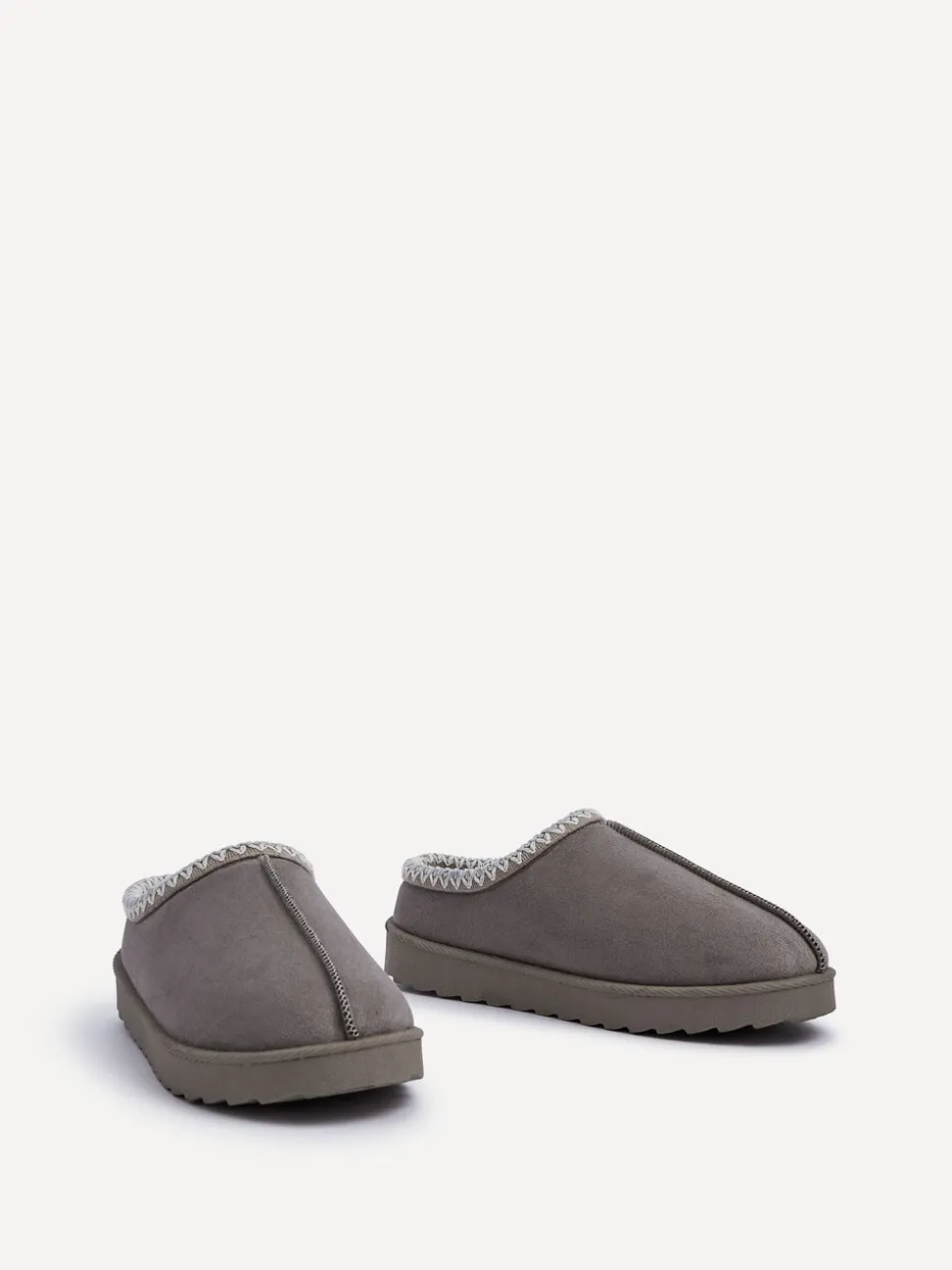 Grijs - Linzi Tana Faux Suede Slip-On Slippers
