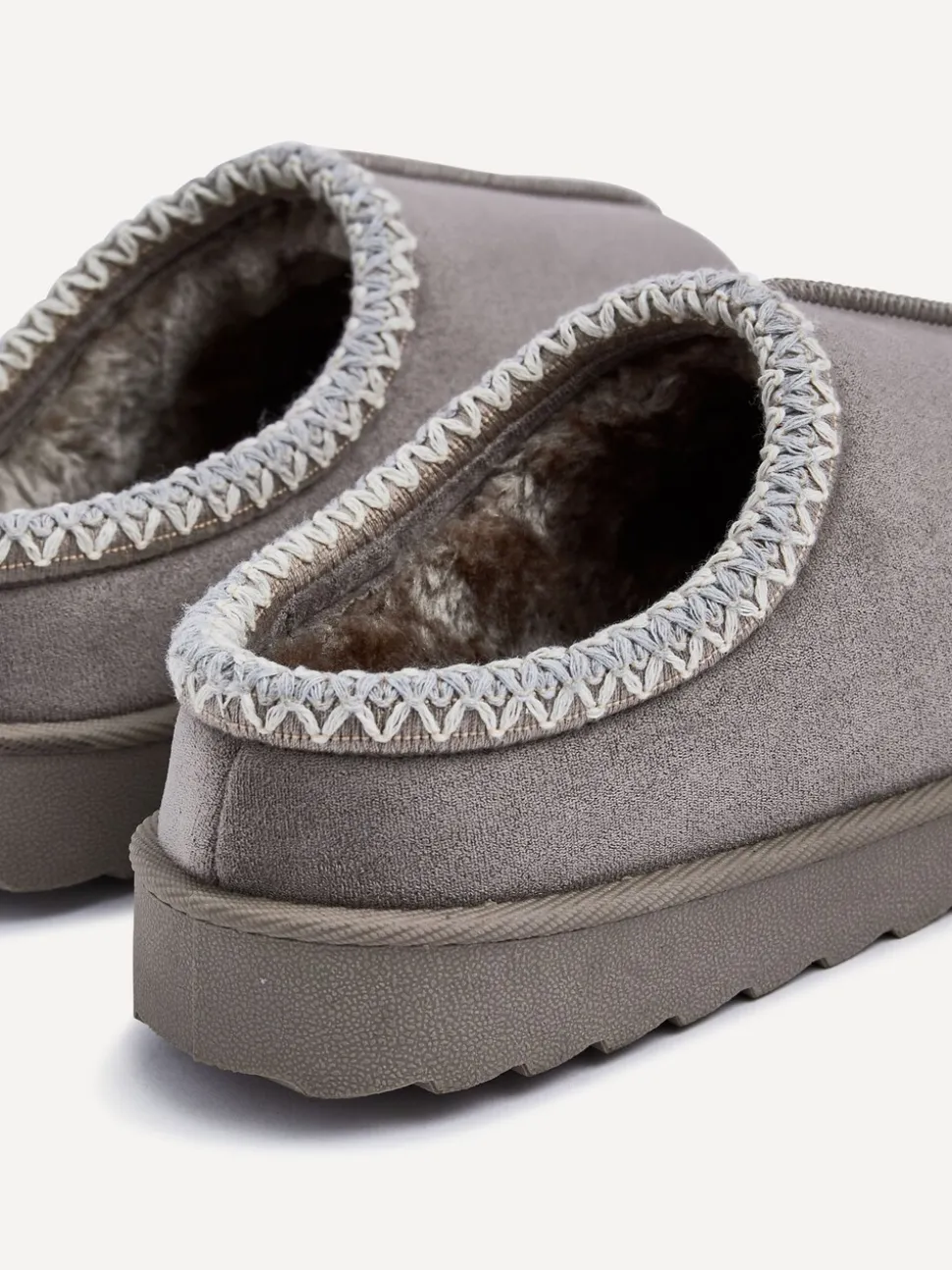 Grijs - Linzi Tana Faux Suede Slip-On Slippers