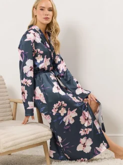 Grijs - Long Tall Sally Satin Maxi Robe