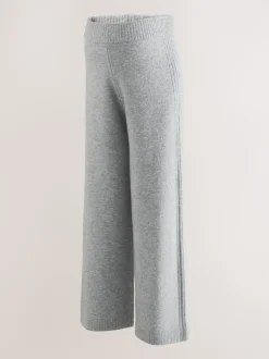 Grijs - Maternity Knitted Wide Leg Trousers