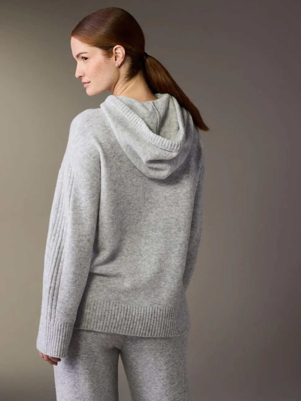 Grijs - Maternity Knitted Hoodie