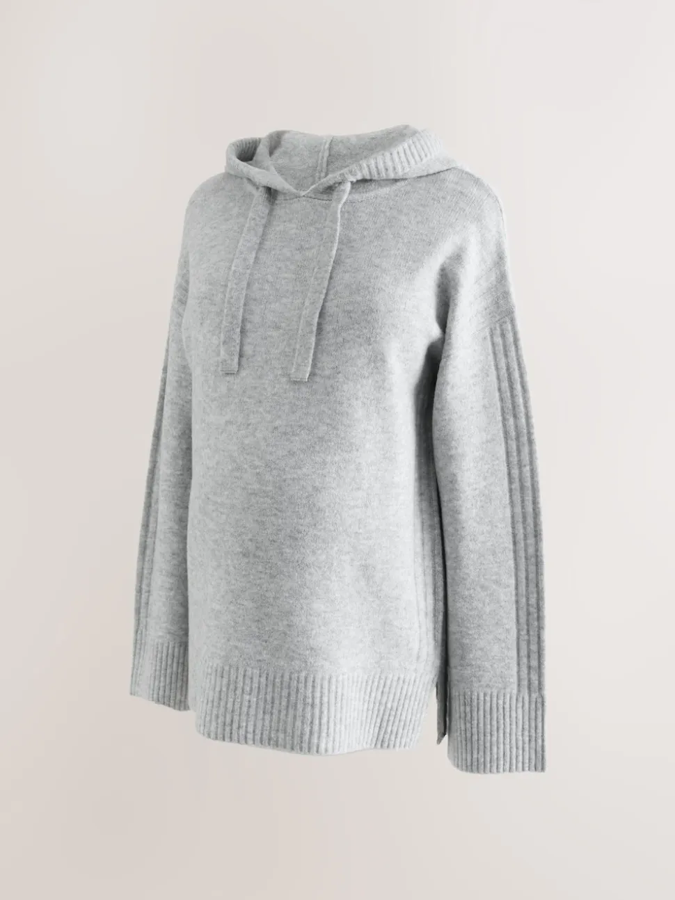 Grijs - Maternity Knitted Hoodie