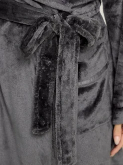 Grijs - M&Co Ribbon Shawl Collar Robe