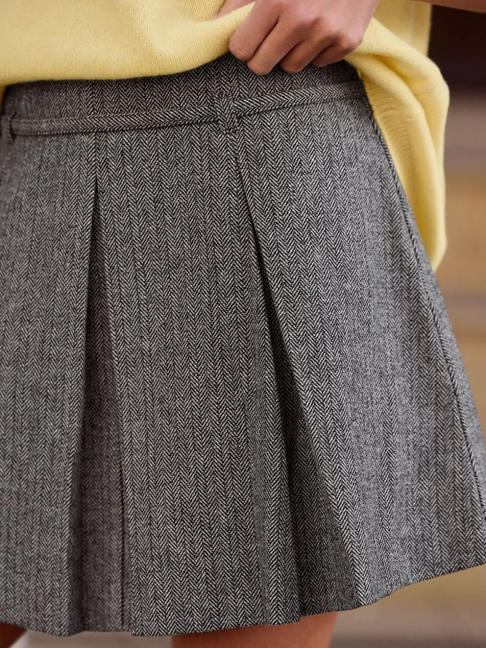 Grijs - Mini Kilt Skirt With Wool