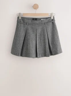 Grijs - Mini Kilt Skirt With Wool