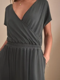 Grijs - Modal jumpsuit zandwassing