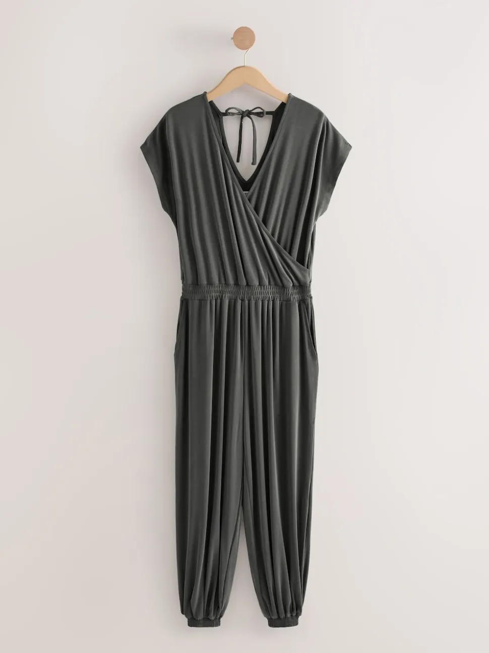 Grijs - Modal jumpsuit zandwassing