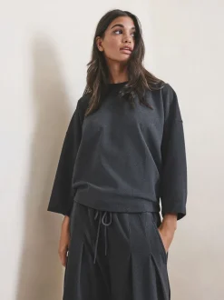 Grijs - N.Premium Brushed Wide Sweatshirt