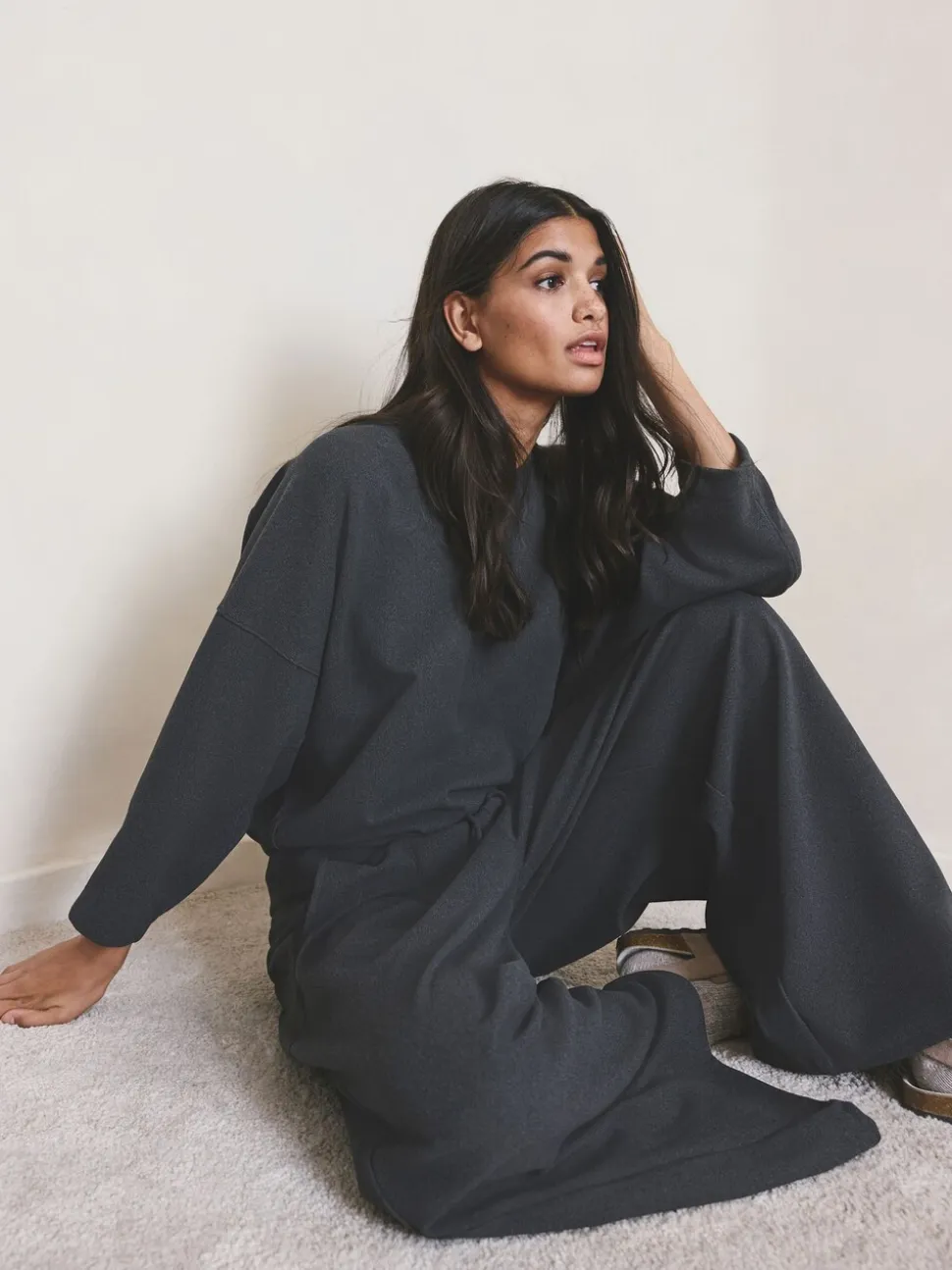 Grijs - N.Premium Brushed Wide Sweatshirt