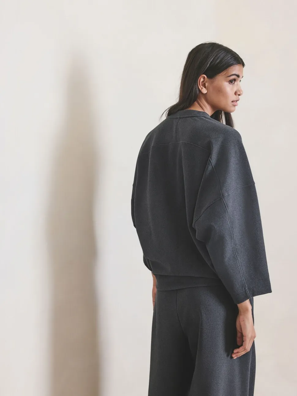 Grijs - N.Premium Brushed Wide Sweatshirt
