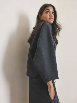 Grijs - N.Premium Brushed Wide Sweatshirt