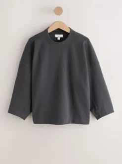 Grijs - N.Premium Brushed Wide Sweatshirt