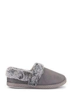 Grijs - Pavers Warm Lined Memory Foam Slippers