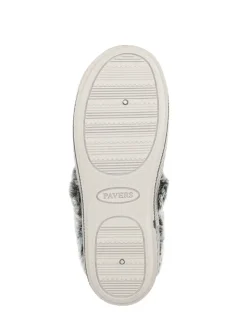 Grijs - Pavers Warm Lined Memory Foam Slippers