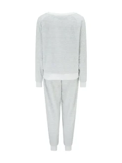 Grijs - Pour Moi pyjamaset van zacht fleece sweatshirt en joggingbroek