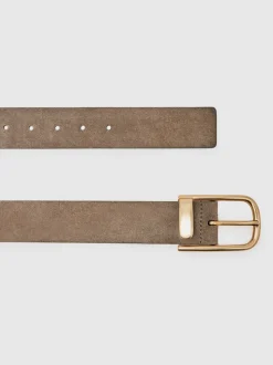Grijs - Reiss Iyla leren riem met halve gesp
