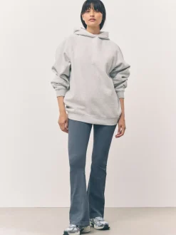 Grijs - Relaxte pasvorm zware lange hoodie