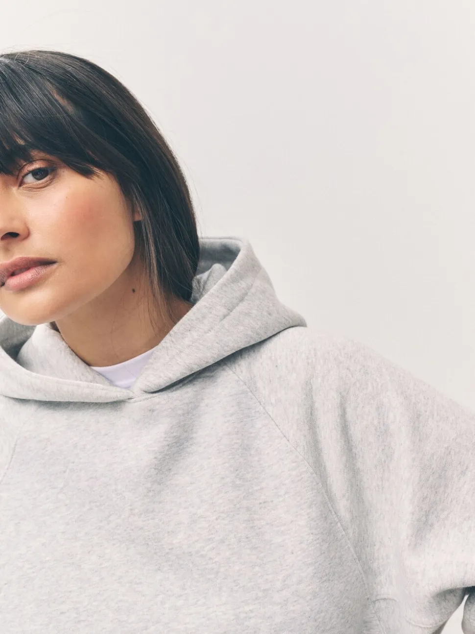 Grijs - Relaxte pasvorm zware lange hoodie