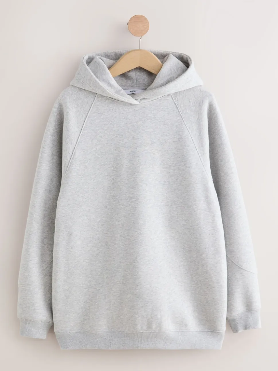 Grijs - Relaxte pasvorm zware lange hoodie