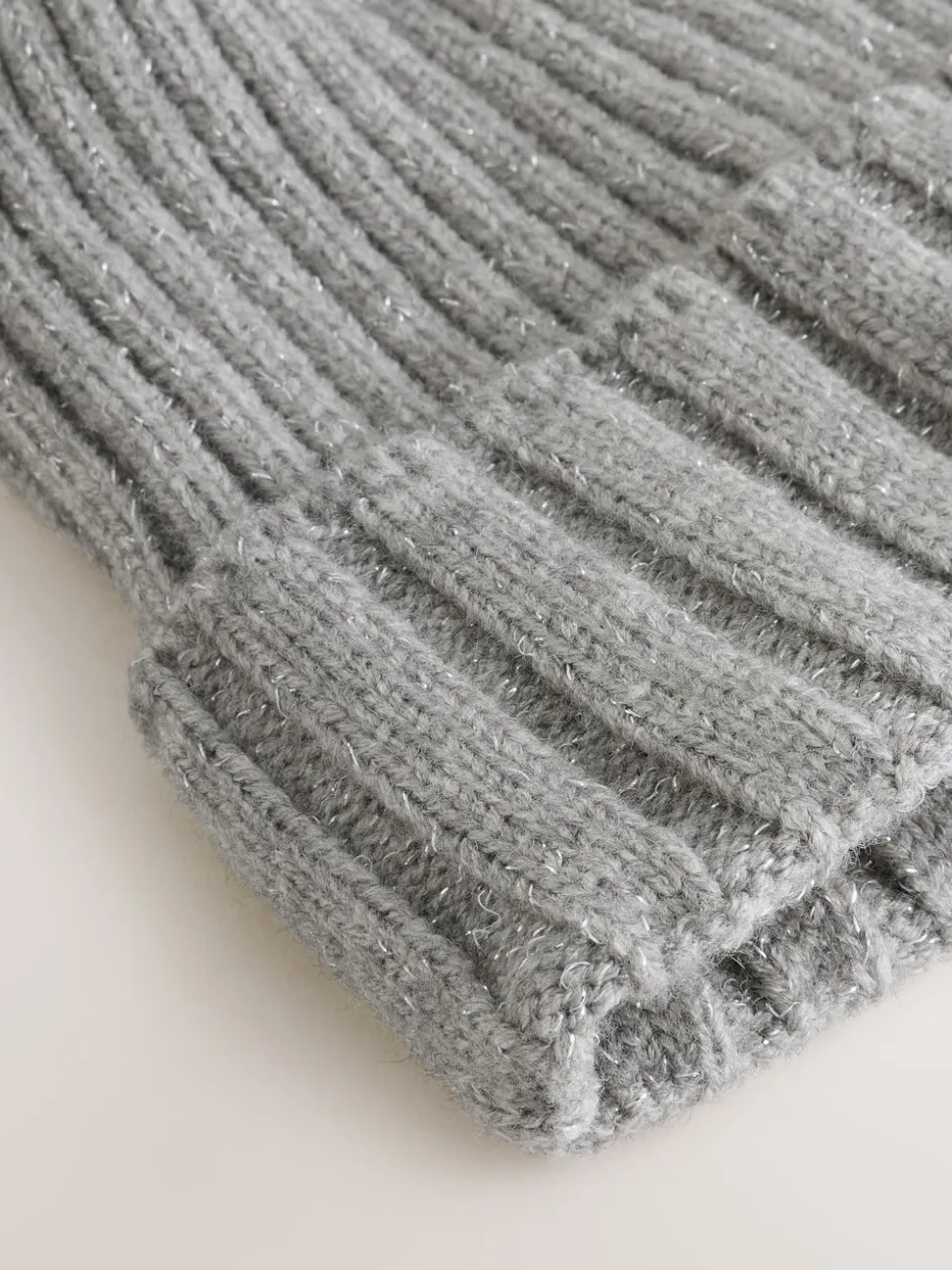 Grijs - Rib Knit Pom Hat