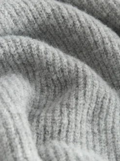 Grijs - Ribbed Mock Layer Poncho