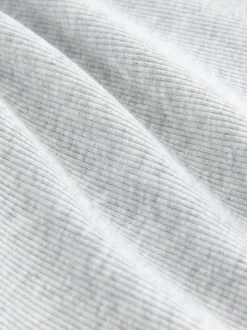 Grijs - self. Aansluitend geribbeld T-shirt