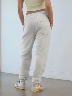 Grijs - Self. joggingbroek met boorden