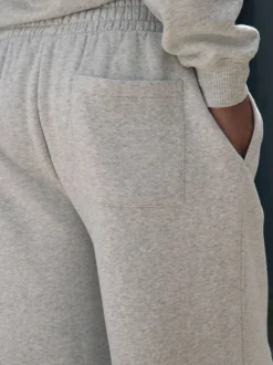 Grijs - self. joggingbroek met wijde pijpen