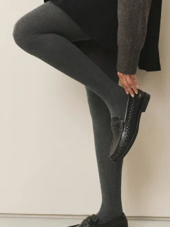 Grijs - Set van 2 gebreide panty's met warme handgreep