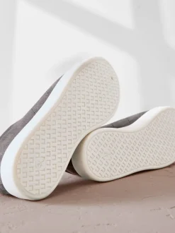 Grijs - Signature Premium Leather Laceless Slip-On Trainers