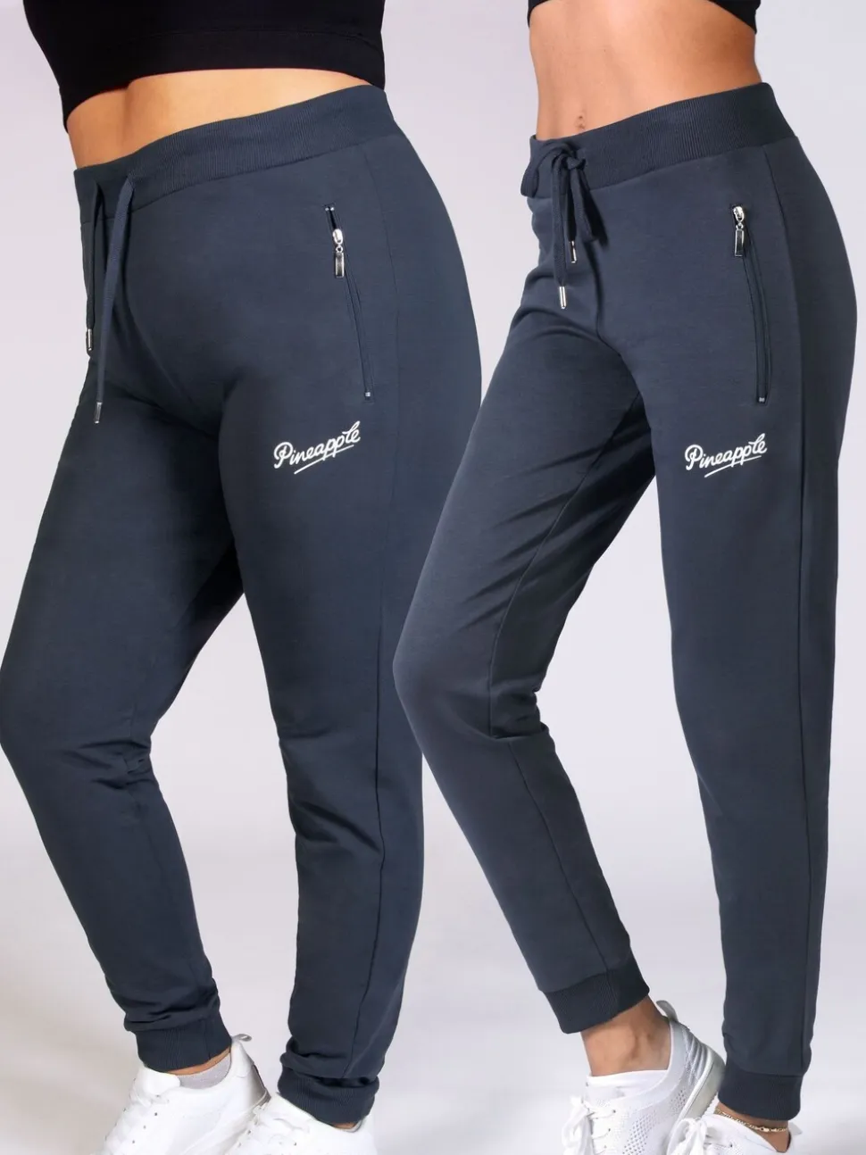 Grijs - Skinny joggingbroek met ananasprint en rits