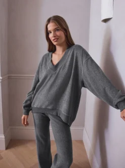 Grijs - STUDIO Fleece Tunic & Joggers Set