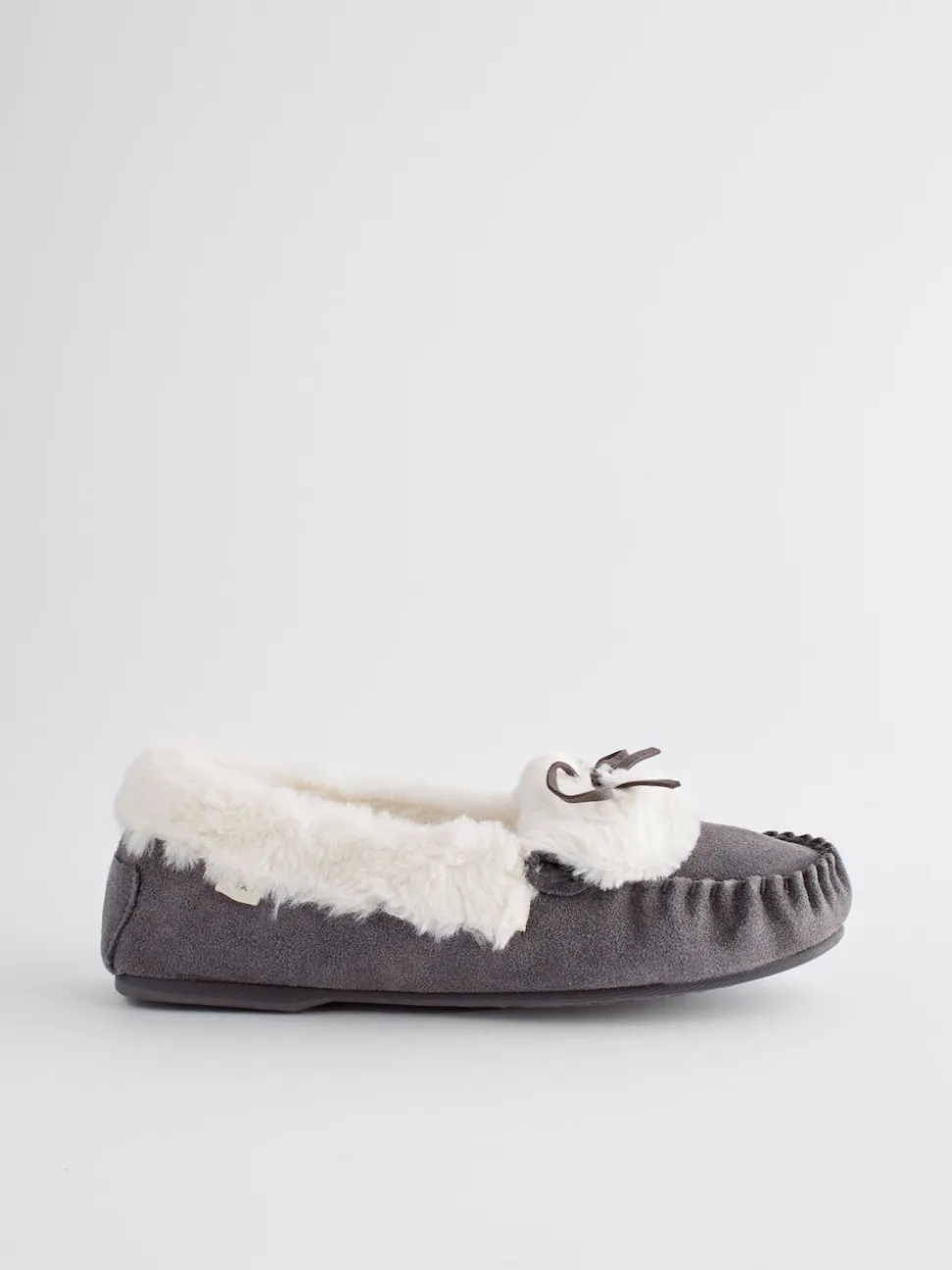 Grijs - Suède moccasin-pantoffels