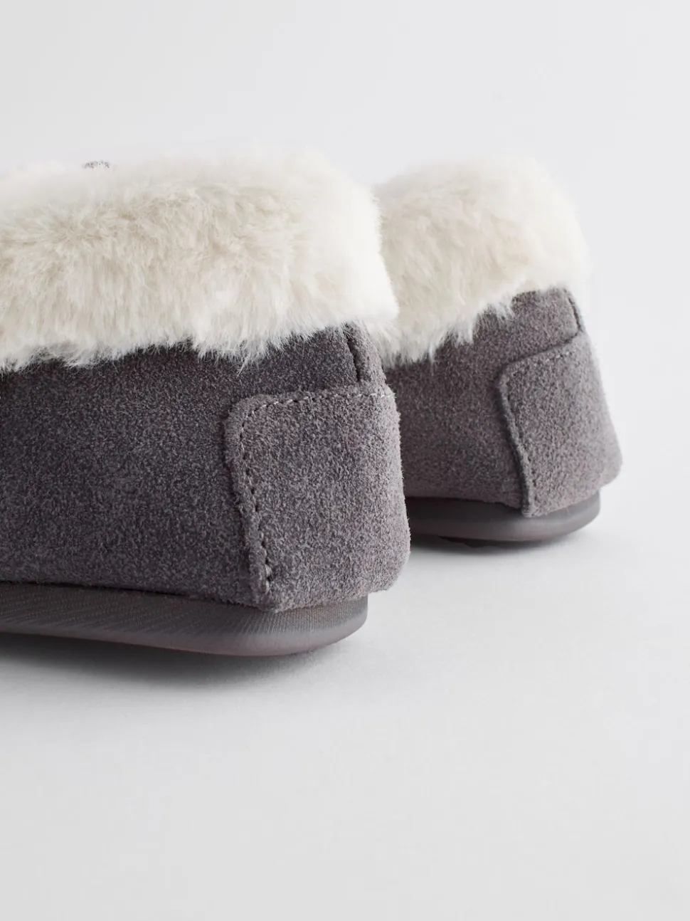 Grijs - Suède moccasin-pantoffels