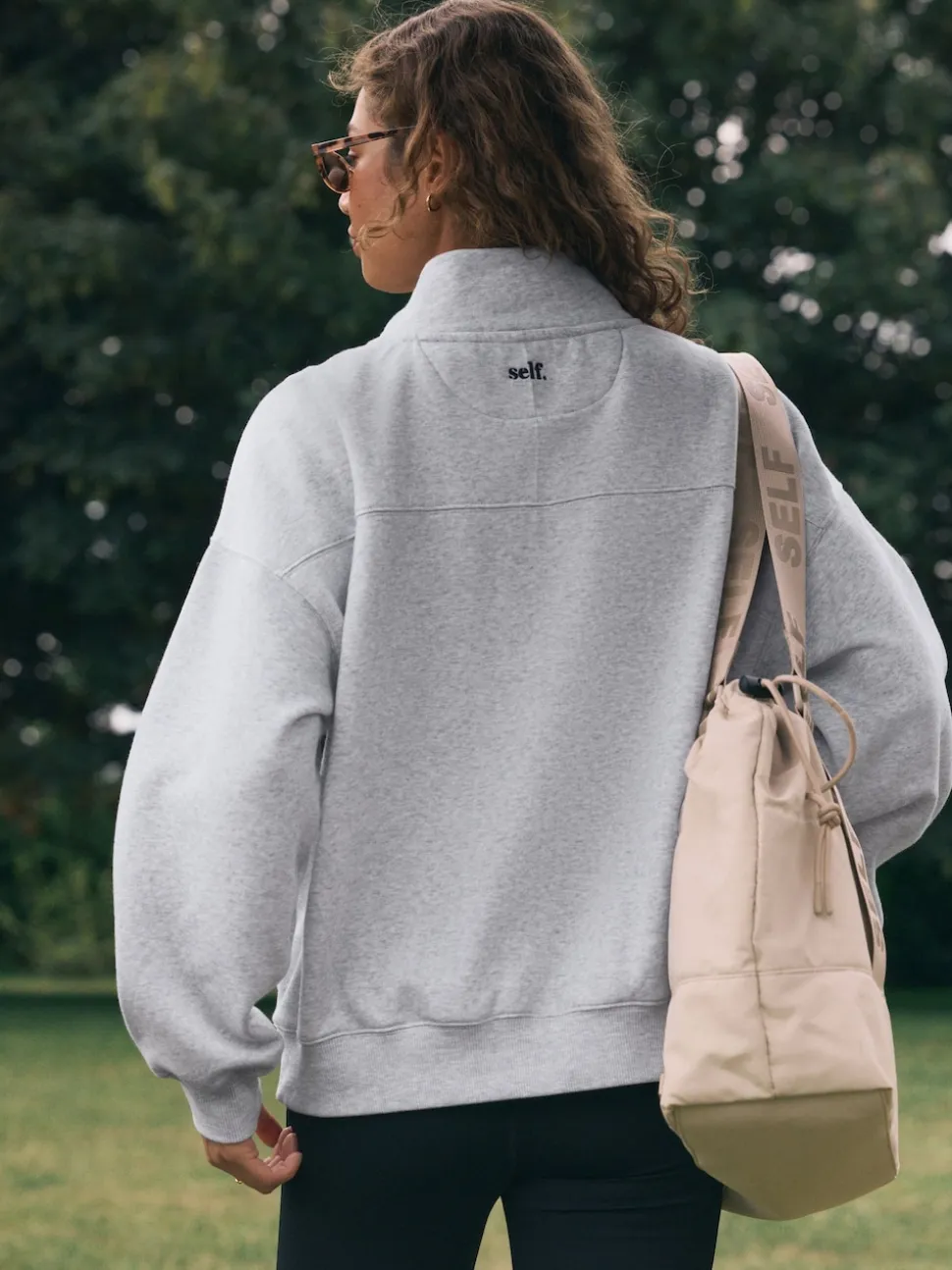 Grijs - Sweatshirt met korte rits