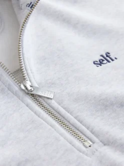 Grijs - Sweatshirt met korte rits
